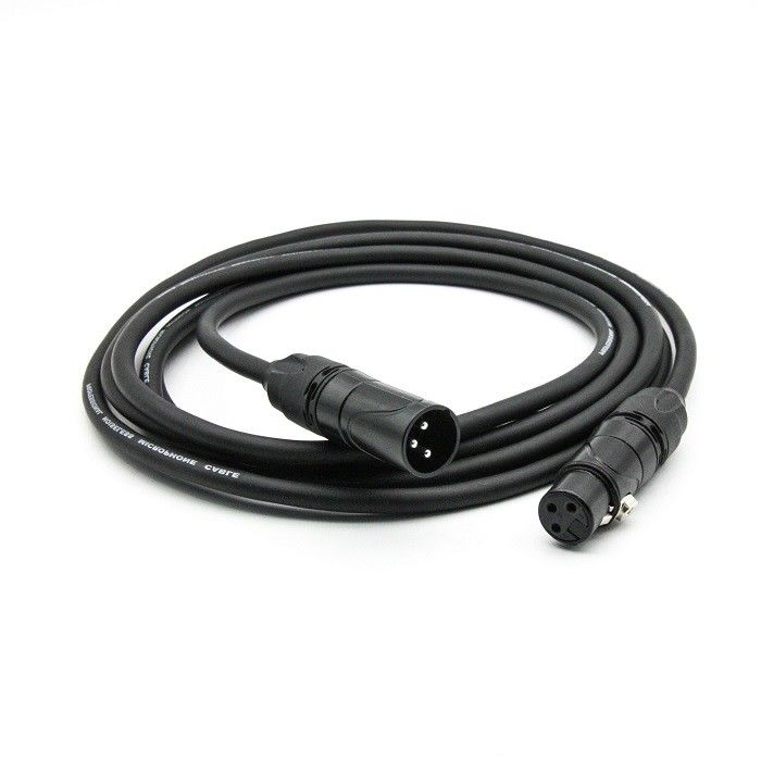 AWG 24 XLR माइक्रोफोन केबल ब्लैक XLR पुरुष से XLR महिला माइक्रोफोन केबल मिक्सर के लिए