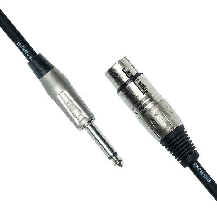 XLR महिला से 1/4 इंच 6.35 मिमी टीएस माइक्रोफोन केबल माइक्रो कॉर्ड ब्लैक XLR केबल 10 फीट