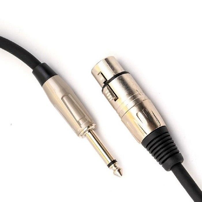 XLR महिला से 1/4 इंच 6.35 मिमी टीएस माइक्रोफोन केबल माइक्रो कॉर्ड ब्लैक XLR केबल 10 फीट